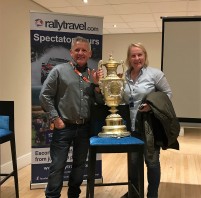 Rally Travel - Following the Wales Rally with Rally Travel was a great experience - you organized everything perfectly. 
I am very proud of the photo with Nicky Grist and the fantastic trophy (the most beautiful of all!)